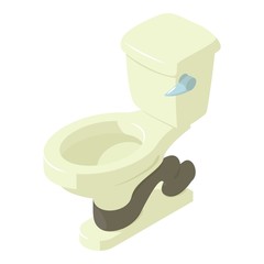 Ceramic toilet icon, isometric style icon, isometric style