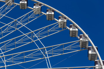 Ferris wheel Roue de Paris at Place de la Concorde. Sunny day. Travel to famous landmarks