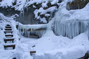 Piecky in winter in Slovak Paradise National park, Slovakia