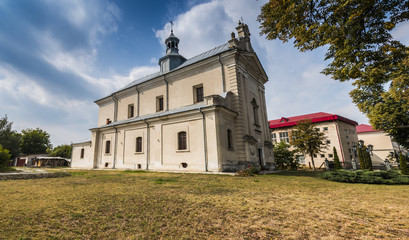 Fototapeta na wymiar Catholic church, Kopychenci village, Ternopil region, Ukraine