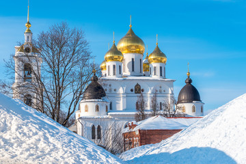 Dmitrov Kremlin on a sunny winter day