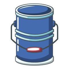 Cylinder bucket icon, cartoon style