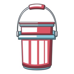 Pail icon, cartoon style