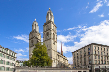 Fototapeta na wymiar Grossmuenster church, Zurich