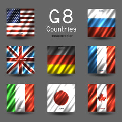 G8 National flag icon set