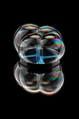Bubble on mirror china with Rainbow colors and reflections