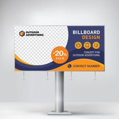 
Billboard design, template for outdoor advertising, posting photos and text. Modern business concept. Creative background in EPS 10 format - obrazy, fototapety, plakaty