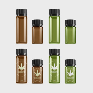Medical Marijuana Extract Therapeutic Oil Bottles 120ml 60ml - Isolated