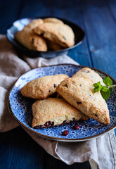 Homemade Irish Scones with cranberries