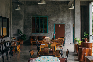 Interior of a Cafe on a Tropical Island