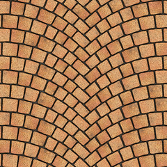 Arched cobblestone pavement texture 009