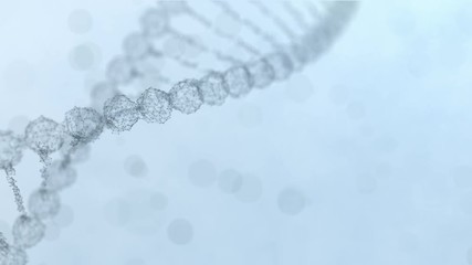 rotating plexus DNA chain with impulses running through - light blue version. - Powered by Adobe