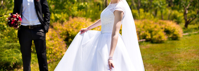 Bride and groom on wedding day