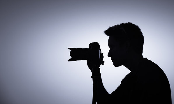 Professional photographer, photography learning concept.  