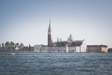 Fototapeta premium Island San Giorgio Maggiore in Italy, Panorama of San Giorgio Maggiore viewed from main island