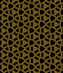 Seamless modern geometrical pattern of golden and black shades