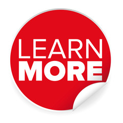 Learn More label red sticker