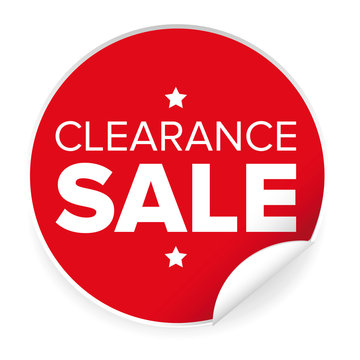 Clearance sale label red sticker
