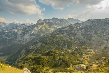 Beautiful mountain landscape during sunset. Durmitor National Park, Montenegro