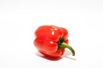 red pepper bell peppers sweet pepper fresh natural with vitamins for diet food vegetarian salad isolated on white background