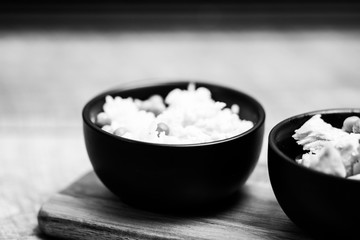 Chinese rice bowl on wood or wooden background
