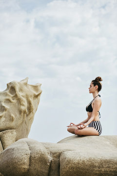 Yoga at seaside