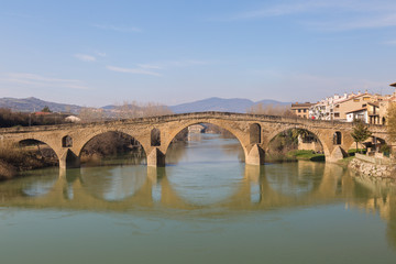 Fototapeta na wymiar Historic bridge in Puente la Reina, Spain