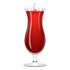 Red cocktail with a cherry