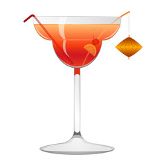 Tropical cocktail with an orange slice