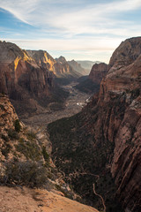 Sunset view from Angel's Landing trail, Zion National Park