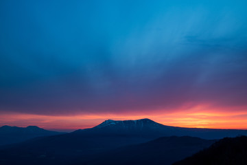 Fototapeta na wymiar Scenic sunset in the mountains