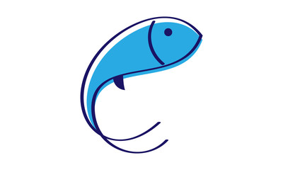 Ein Fisch Logo mit verschiedenen Farbtönen