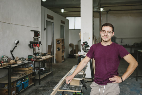 Young entrepreneur at his workshop
