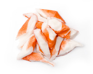 Imitation Crab Isolated on a White Background