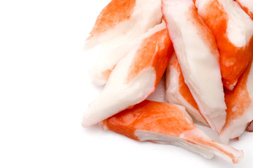 Imitation Crab Isolated on a White Background