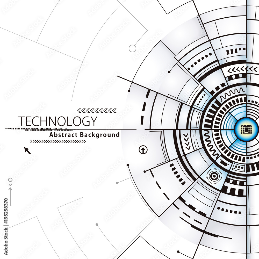Poster Technology composition electronics circuit abstract design background.  