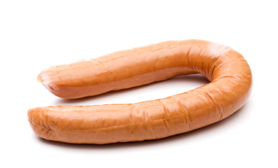 Large Sausage on a White Background