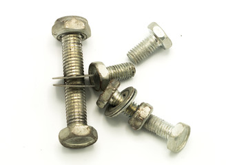 K from the English alphabet of nut, isolated on white background, front view from the top, technical cost-up.