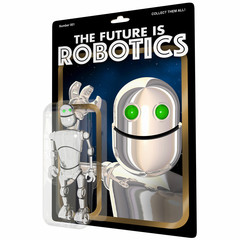 The Future is Robotics Artificial Intelligence Action Figure 3d Illustration
