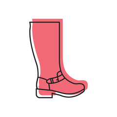 Womans boot icon, doodle style