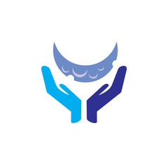 Fototapeta premium Moon Care Logo Icon Design