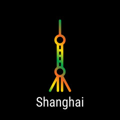 Shanghai, China Vector Line Icon