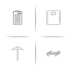 Sport Fitness And Recreation simple linear icon set.Simple outline icons