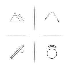 Sport Fitness And Recreation simple linear icon set.Simple outline icons