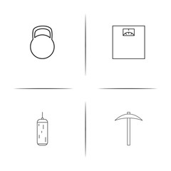 Sport Fitness And Recreation simple linear icon set.Simple outline icons