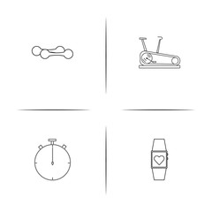 Sport Fitness And Recreation simple linear icon set.Simple outline icons