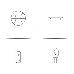 Sport Fitness And Recreation simple linear icon set.Simple outline icons