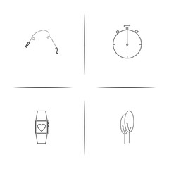 Sport Fitness And Recreation simple linear icon set.Simple outline icons