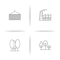 Industry simple linear icon set.Simple outline icons