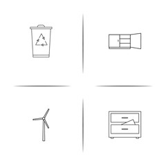 Industry simple linear icon set.Simple outline icons